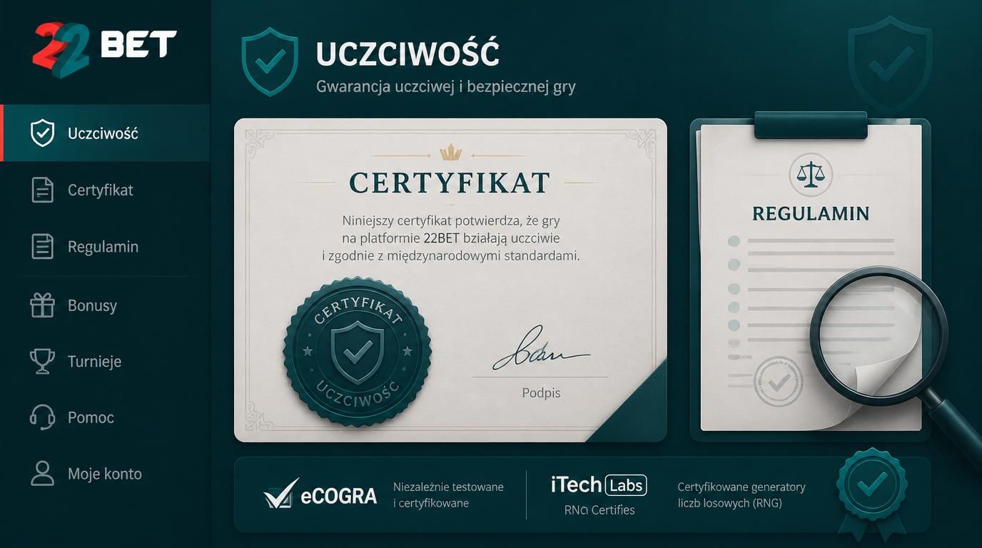 Certyfikaty i dokumenty uczciwości kasyna